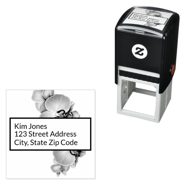 Orchids Rücksendeadresse Selbstfärbung Gummi Brief Permastempel (Beispiel)