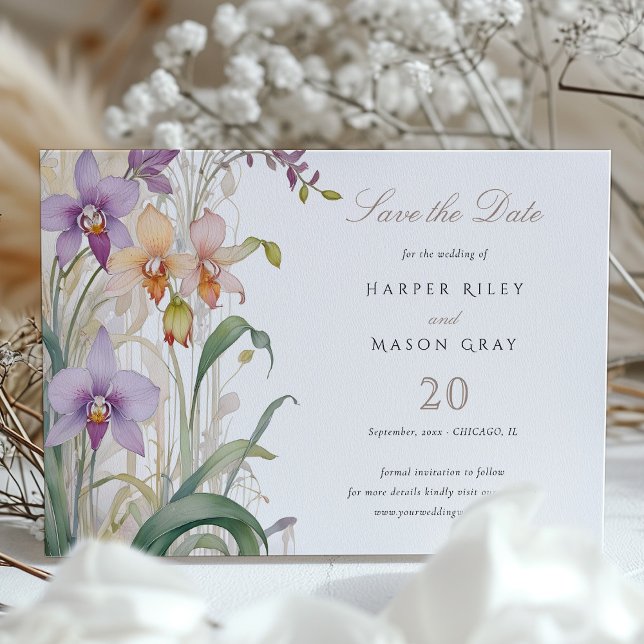 Orchids Save the Date Hochzeit Einladung (Von Creator hochgeladen)