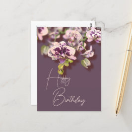 Orchids Tropical Floral Happy Birthday Postkarte