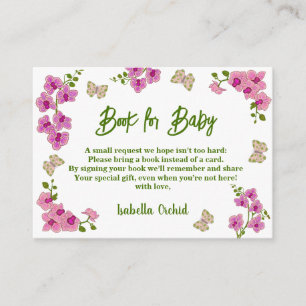 Orchids Tropical Lila Pink Gift Book for Baby Begleitkarte