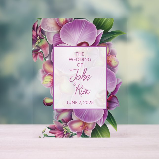 Orchids Wedding Akrylic Sign Acrylschild (Neutral)