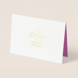 Orchids Wedding Gold Foil RSVP Card Folienkarte
