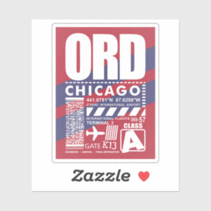 ORD Airport Chicago Aufkleber
