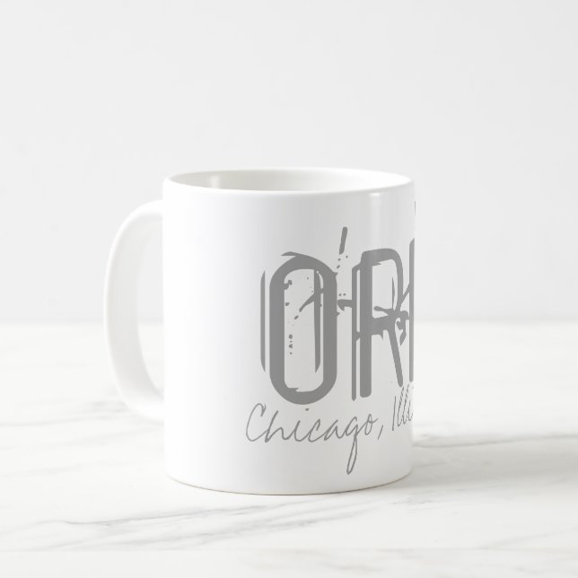 ORD Chicago Airport Typografy Kaffeetasse (Vorderseite Links)