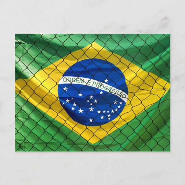 Ordem e Progresso Flag Brasilien Postkarte (Vorderseite)
