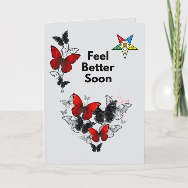 Order of Eastern Star Get Well Card for OES Dankeskarte (Vorderseite)