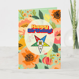 Order of Eastern Star Happy Birthday Card OES Dankeskarte