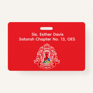 Order of Eastern Star (OES) Name Badge Ausweis