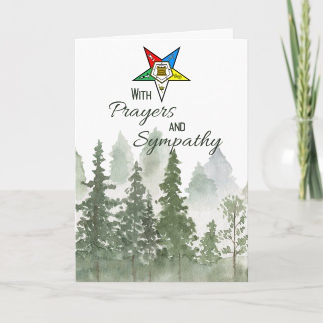 Order of Eastern Star Sympathy Card for OES Dankeskarte (Vorderseite)