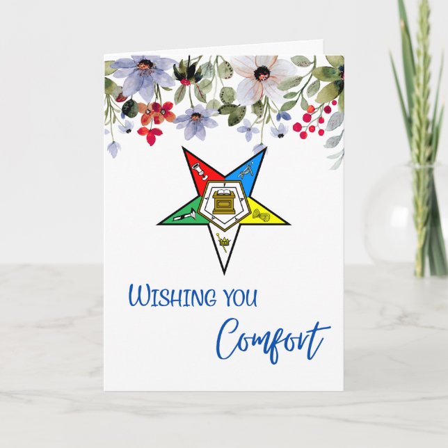 Order of Eastern Star Sympathy Card for OES Dankeskarte (Vorderseite)