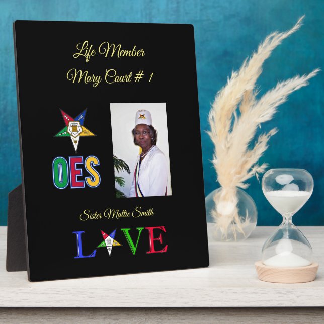 Order of Eastern Stars Life member Fotoplatte (Seite)