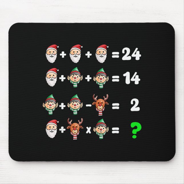 Order Of Operations Quiz Christmas Math Teacher Xm Mousepad (Vorne)