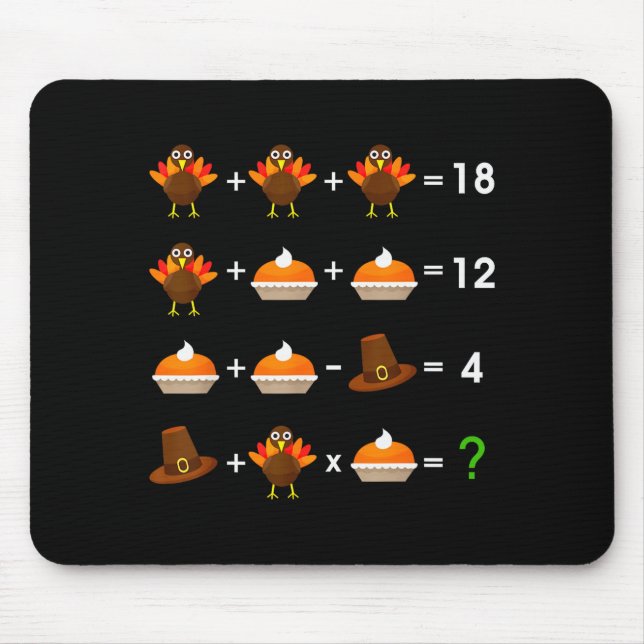 Order Of Operations Thanksgiving Quiz Funny Math T Mousepad (Vorne)