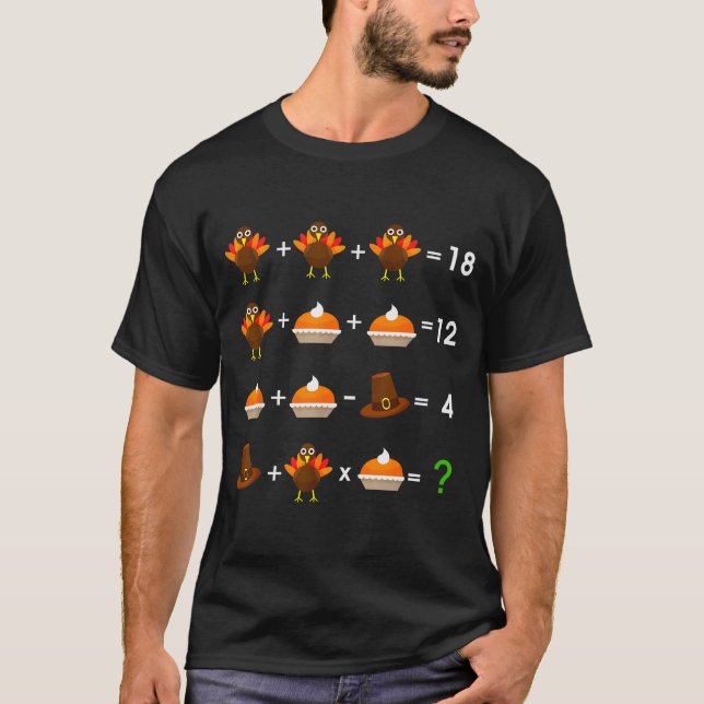 Order Of Operations Thanksgiving Quiz Funny Math T T-Shirt (Vorderseite)