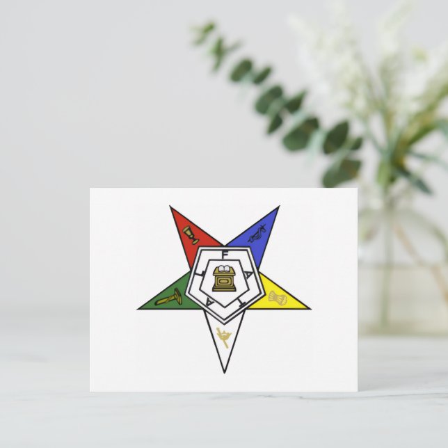 Order of the Eastern Star Emblem Postkarte (Stehend Vorderseite)