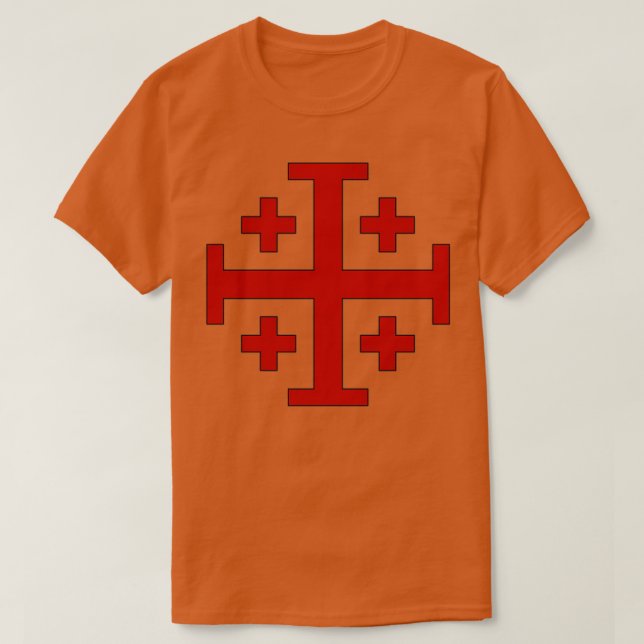 Order of the Holy Sepulchre Fivefold Cross T-Shirt (Design vorne)