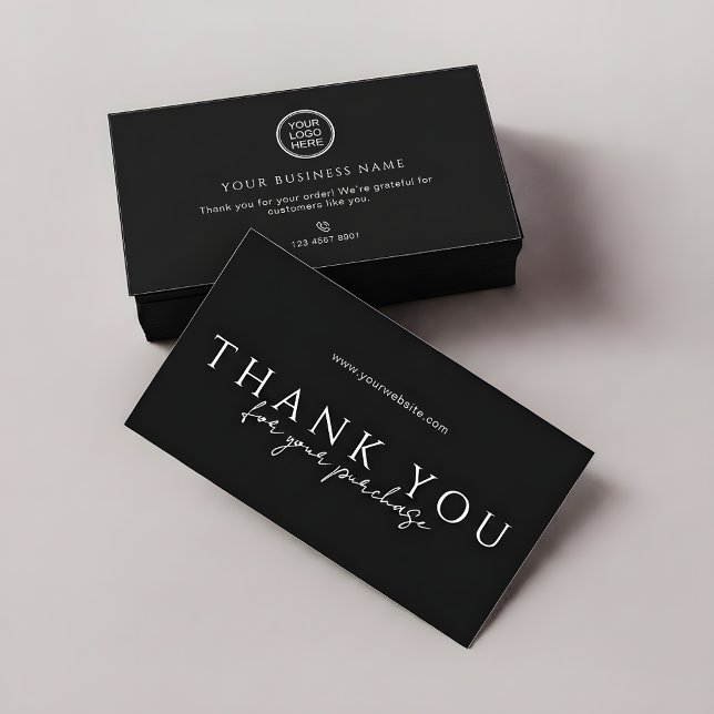Order Packaging Thank You Inserts | Modern Sleek Visitenkarte (Von Creator hochgeladen)