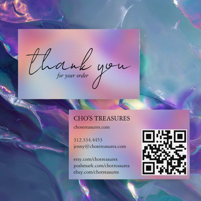 Order THANK YOU Pretty Minimalist Blur Rainbow Visitenkarte (Order THANK YOU Pretty Minimalist Blur Rainbow Business Card
)