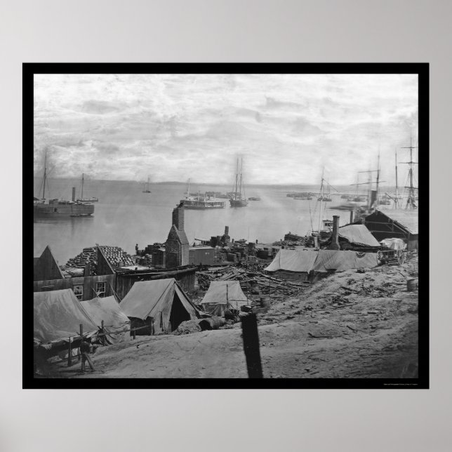 Ordinance Barge Explosion am City Point 1864 Poster (Vorne)