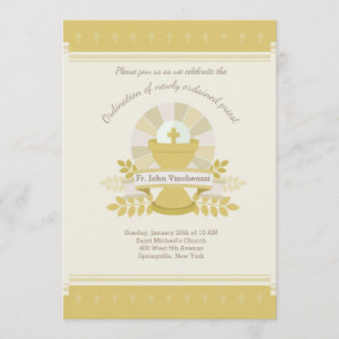 Ordination des Heiligen Chalice der Priestereinlad Einladung