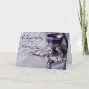 Ordination, Glückwunsch Chalice, Rosary Karte