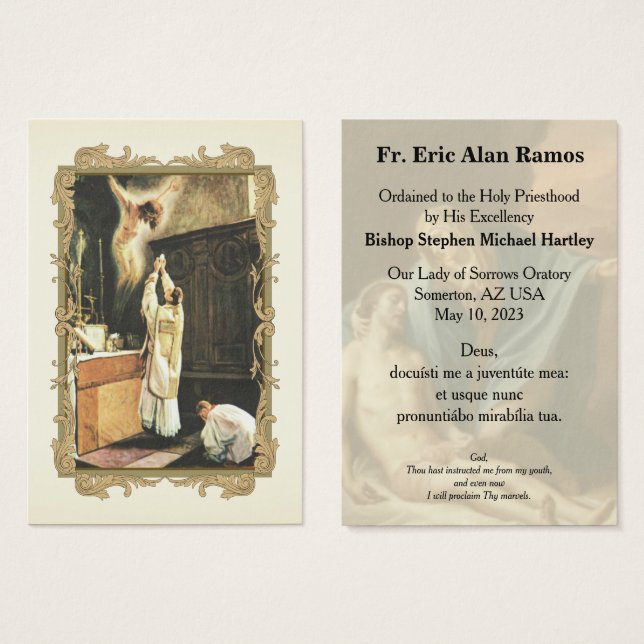 Ordination Heiliger Karten für Fr. Eric Alan Ramos (Vorne & Hinten)