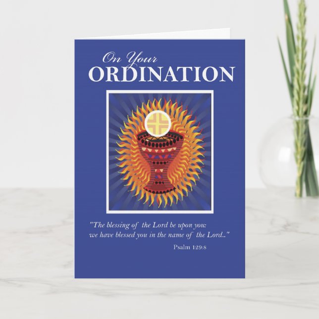 Ordination Herzlichen Glückwunsch Gastgeber und Cu Karte (Vorderseite)