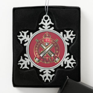 Ordnance Corps Regimental Wappen Schneeflocken Zinn-Ornament
