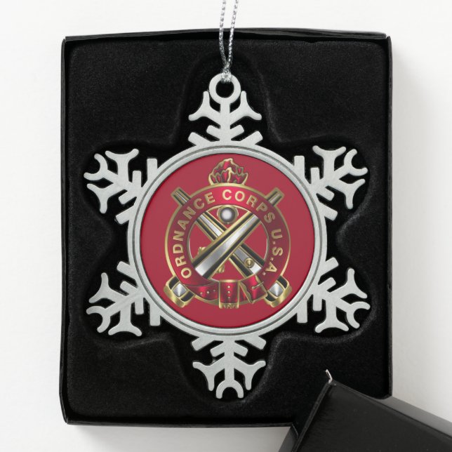 Ordnance Corps Regimental Wappen Schneeflocken Zinn-Ornament (Box)