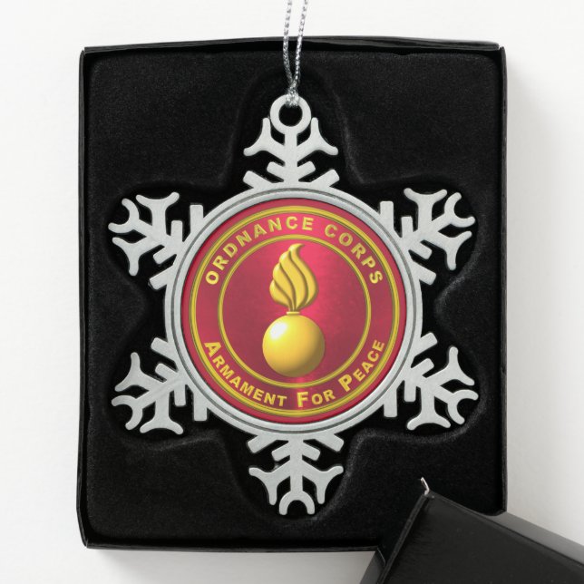 Ordnance Corps Snowflake Schneeflocken Zinn-Ornament (Box)
