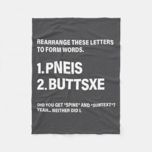 Ordnen Sie diese Buchstaben, um Wörter zu bilden Fleecedecke
