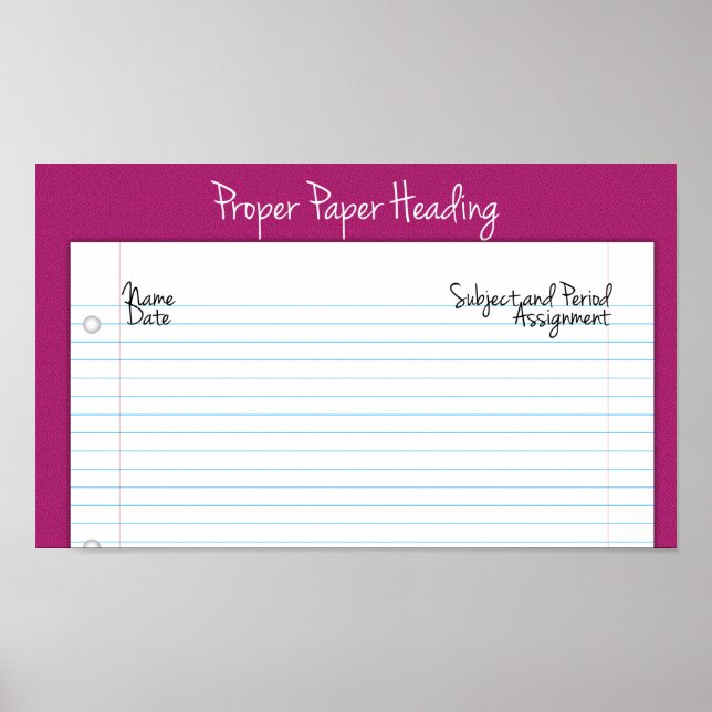 Ordnungsgemäßes Papier-Heading-Poster für die Mitt Poster (Vorne)