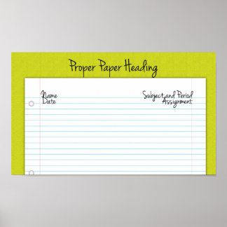 Ordnungsgemäßes Papier-Heading-Poster für die Mitt Poster
