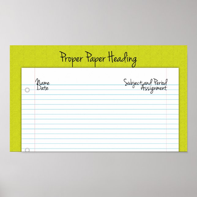 Ordnungsgemäßes Papier-Heading-Poster für die Mitt Poster (Vorne)