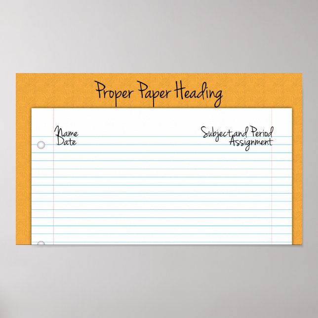 Ordnungsgemäßes Papier-Heading-Poster für die Mitt Poster (Vorne)