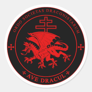 ORDO SOCIETAS DRACONISTARUM-LOGO RUNDER AUFKLEBER