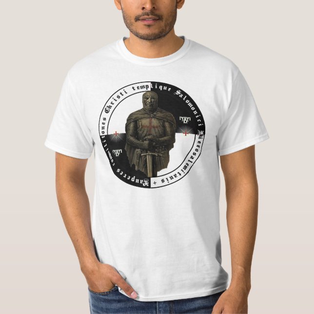 Ordo Templari Shirt mit stehendem Ritter (Vorderseite)