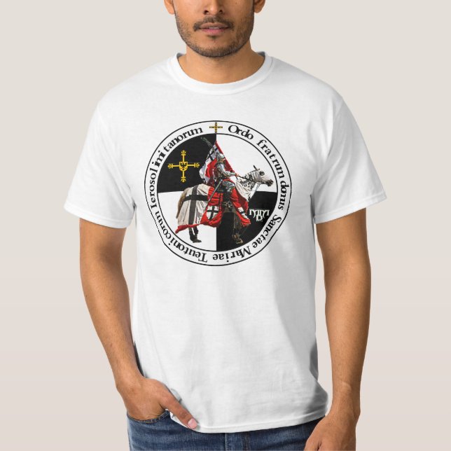 Ordo Teutonicus Shirt mit berittenem Ritter (Vorderseite)
