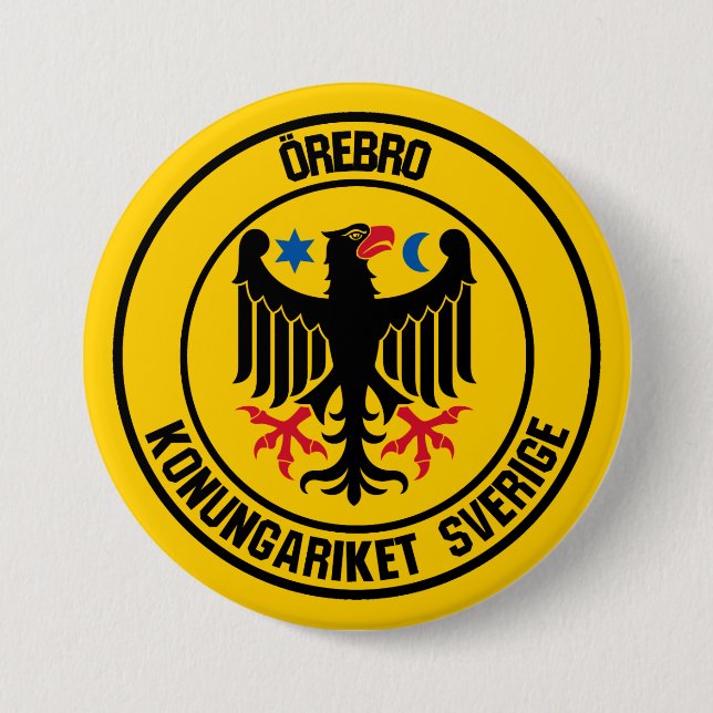 Örebro rundes Emblem Button (Vorderseite)