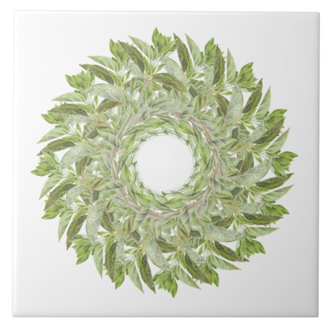 OREGANO WREATH 6" Keramik Tile Fliese (Vorderseite)