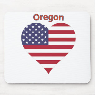 Oregon American Flag Herz Mousepad