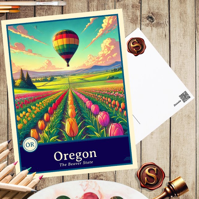 Oregon | Anime Style Cel Schattenkarte Postkarte (Von Creator hochgeladen)