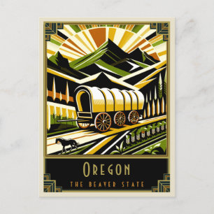 Oregon   Art Deco Postkarte