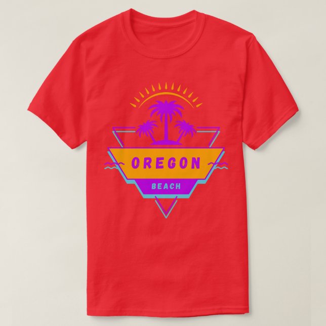 Oregon Beach Vibes 80er 90s T-Shirt (Design vorne)