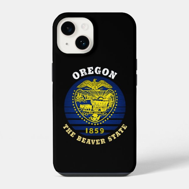 OREGON BEAVER STAAT FLAG iPhone HÜLLE (Rückseite)