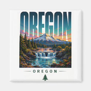 Oregon Berg Wasserfall Pacific Northwest Schönheit Magnet