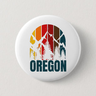 Oregon Berge Retro Vintage Button