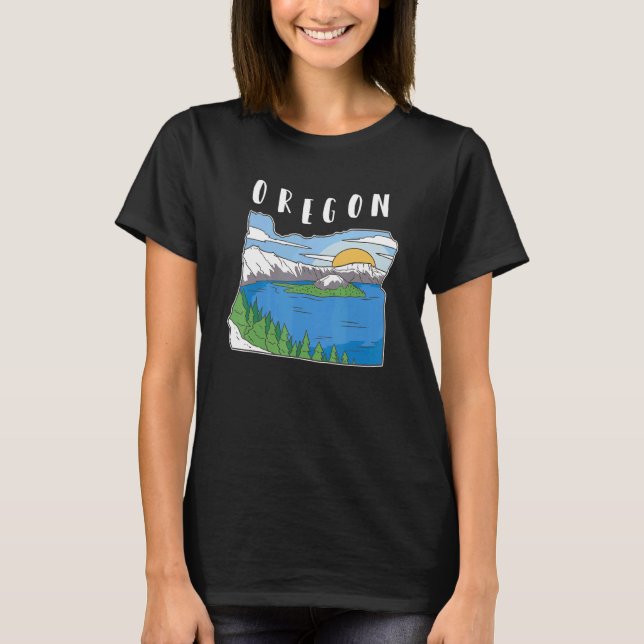 Oregon Bergwelt Landschaft T-Shirt (Vorderseite)