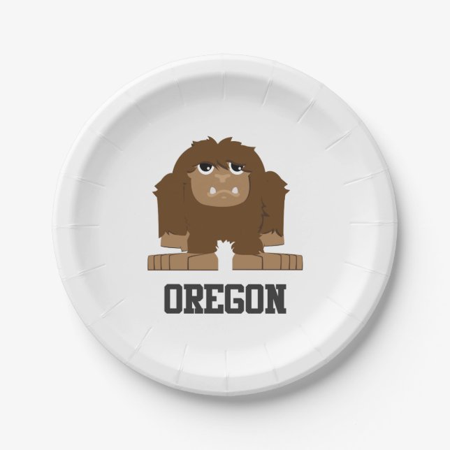 Oregon Bigfoot Pappteller (Vorderseite)