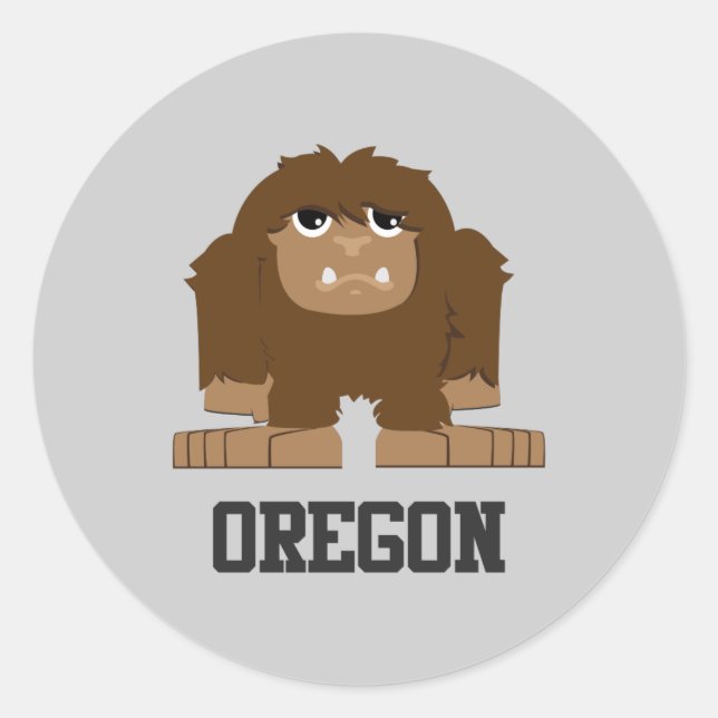 Oregon Bigfoot Runder Aufkleber (Vorderseite)